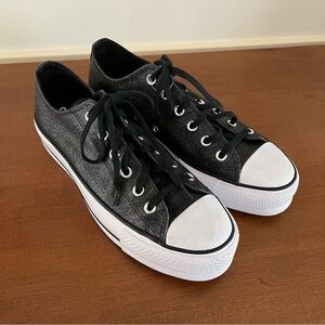 Converse Chuck Taylor All Star Women's Glitter Black Sneakers 569377C Size 9.5
